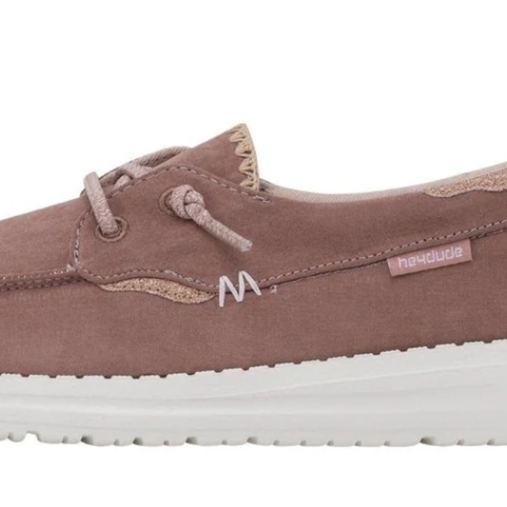 Hey Dude Women's Wally Suede Boat Shoe in Dusty Rose